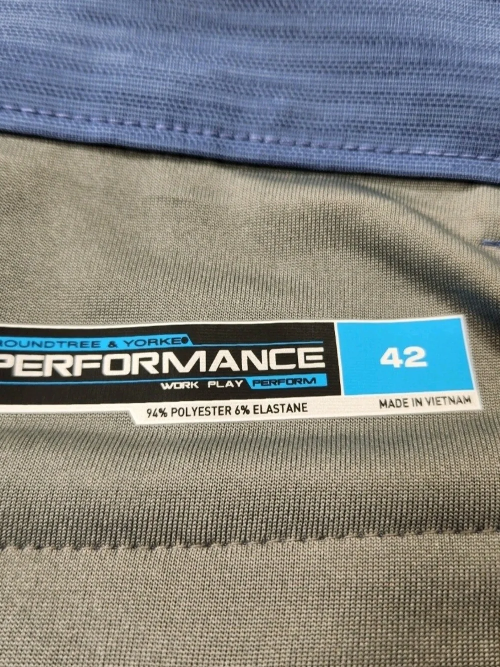 Roundtree Yorke Mens Size 42 Performance Flat Front Shorts Classic Fit Blue 05
